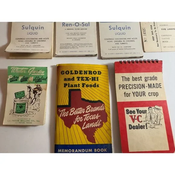 Vintage Advertising Notepads VC Fertilizers Tex Hi Plant Food Farmer Lot READ - Picture 3 of 13
